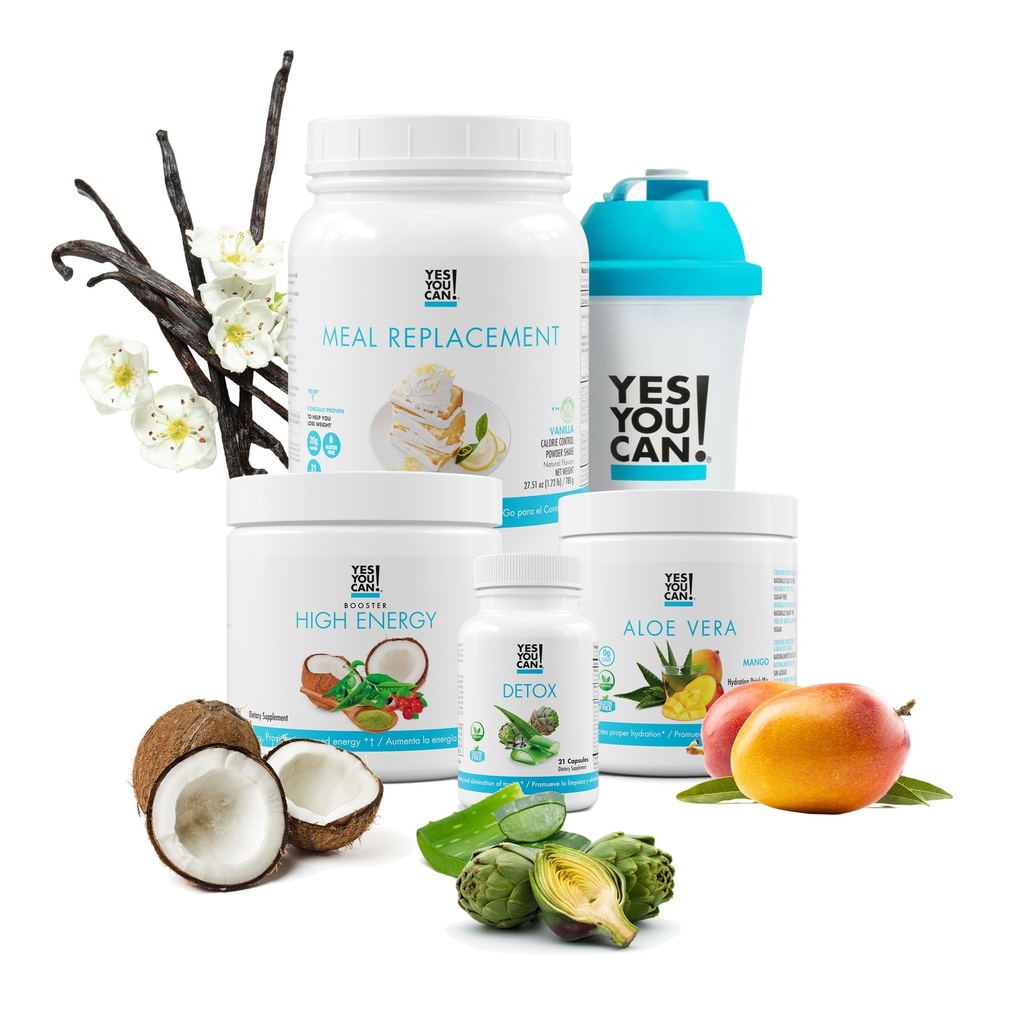 Tak można! Detox Plus Kit (Mączka zastępcza Vanilla, Aloe Vera Mango) - Kompletny posiłek zastępczy proszek, Wysoka energia Shake Booster, Aloe Vera Detox Suplement, Transformacja zdrowia