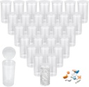 100szt. Fiolka z tworzywa sztucznego Puste recepty, 13 Butelki z proszkiem do odsysania, wodoszczelne butelki z natryskowym łączem z Pop Top Caps Medicine Container for Pills, Rzemiosła, Cukierki, Suplementy i więcej