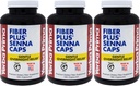 Yerba Prima Fiber Plus Kapsułki Senna, 180 Hrabia (Pack of 3) - 118 Służenia delikatnej pomocy w ciągu nocy, USA Made, Non-GMO, do krótkotrwałego użycia do przywrócenia regularności