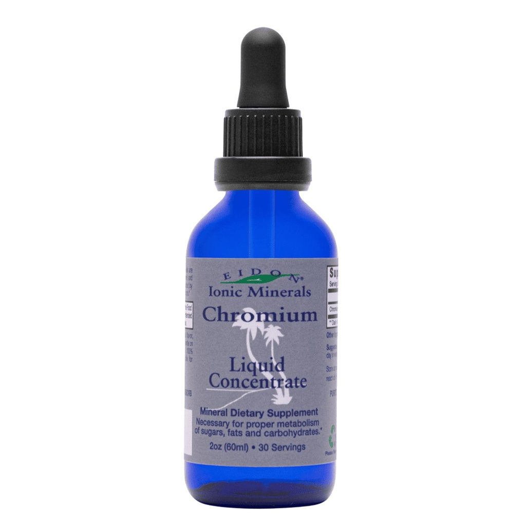 Eidon jonowe minerały ciecz Chrom Koncentrat - jonowy suplement chromowy Krople, Wspiera stabilne poziomy energii, All- naturalne, Nie dodano cukru, Brak konserwantów lub dodatków - 2 oz