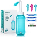 Neti Pot Sinus Rinse Butelka do mycia nosa Suszarka do płukania nosa Nasal Nasal Nassation for Adult & Kid BPA Free 300 ML z 30 Pakiety soli mycia nosa i termometr naklejka