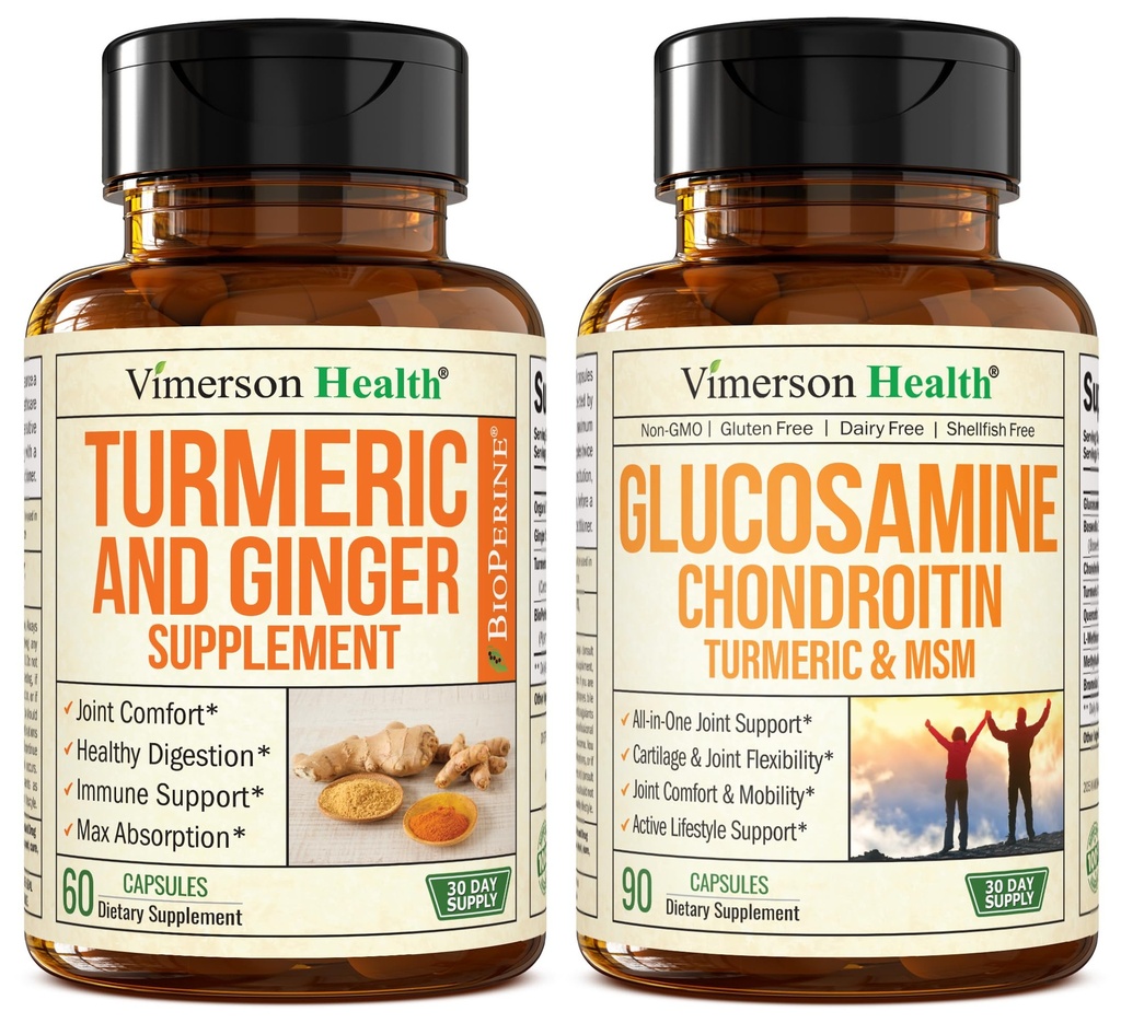 Suplement Turmerowy i Ginger Root Joint Supplement Supplement & Glukozamina Chondroitin MSM i suplement Turmeric