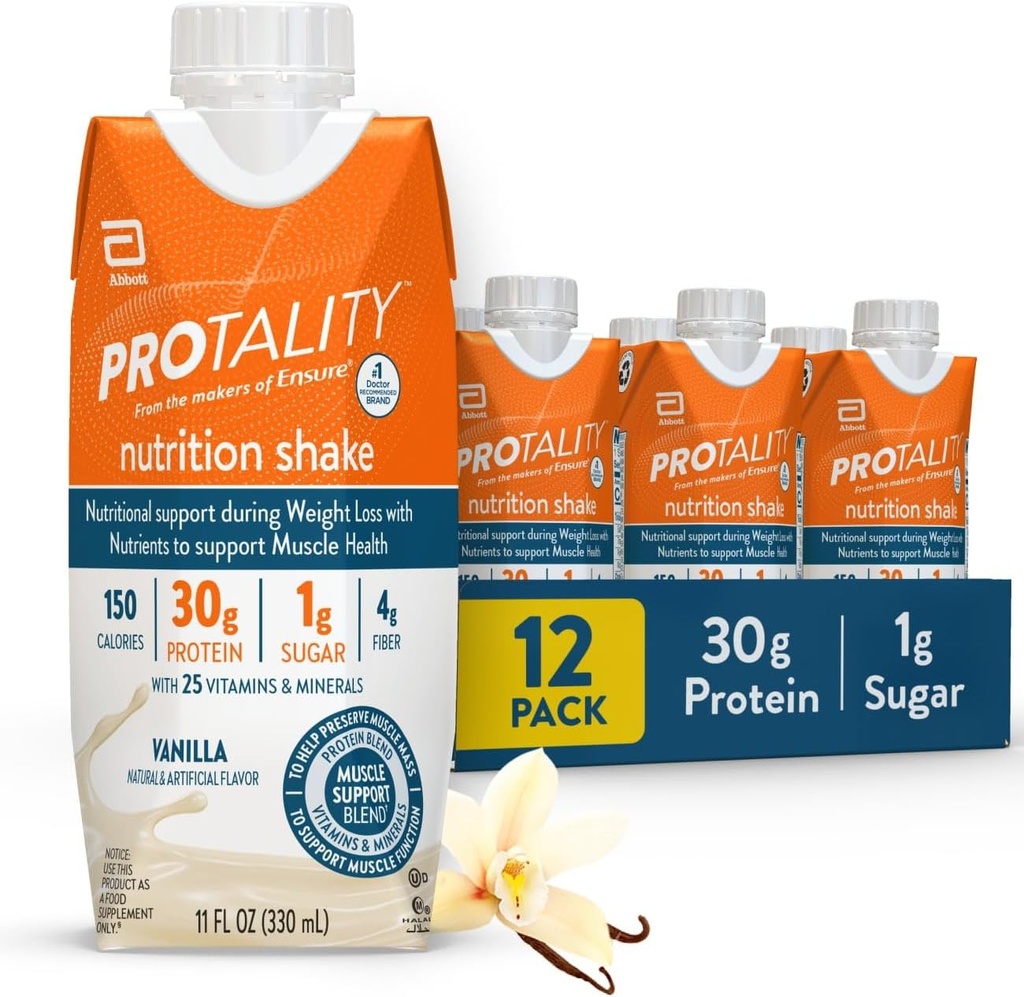 Vanilla Nutrition Shake Between 124; 30g Protein, 1g Sugar Between 124; Nutrition Support for Muscle Health Podczas utraty masy ciała 124; 12 Pack