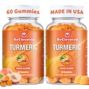 Curcumin Turmeric Gummies - Dodatkowa siła 2000mg 8: 1 Wyciąg Turmeric Supplement Gummies z Black Pepper & Ginger - Wegan Non-GMO Joint Support Chewables - Peach Flavor - Opakowanie 2