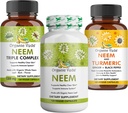 Premia Neem & Turmeric Supplement Bundle - 2- in-1 Formuła kapsułki dla zdrowia skóry, Wsparcie immunologiczne i czyszczenie