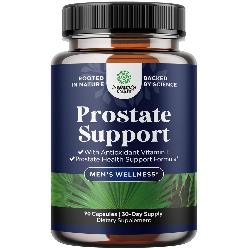 Herbal Prostate Supplement for Men - Potent Pygeum i Saw Palmetto Extract z Beta Sitosterol & Green Tea dla wsparcia trakcji moczu - Mężczyzna Mieszanka zdrowia dla częste oddawanie moczu - 90 Kapsułki