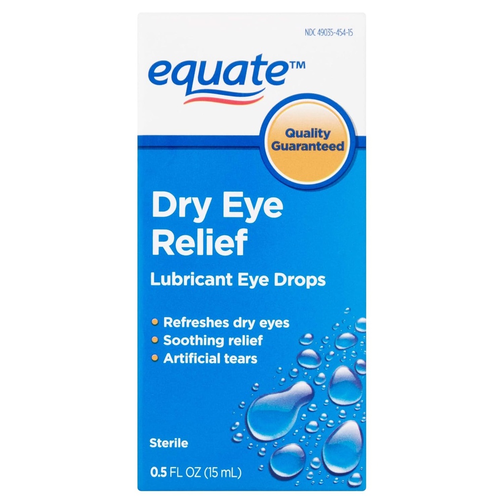 Równanie: Sterylne sztuczne łzy smarowe krople do oczu, .5 fl oz
