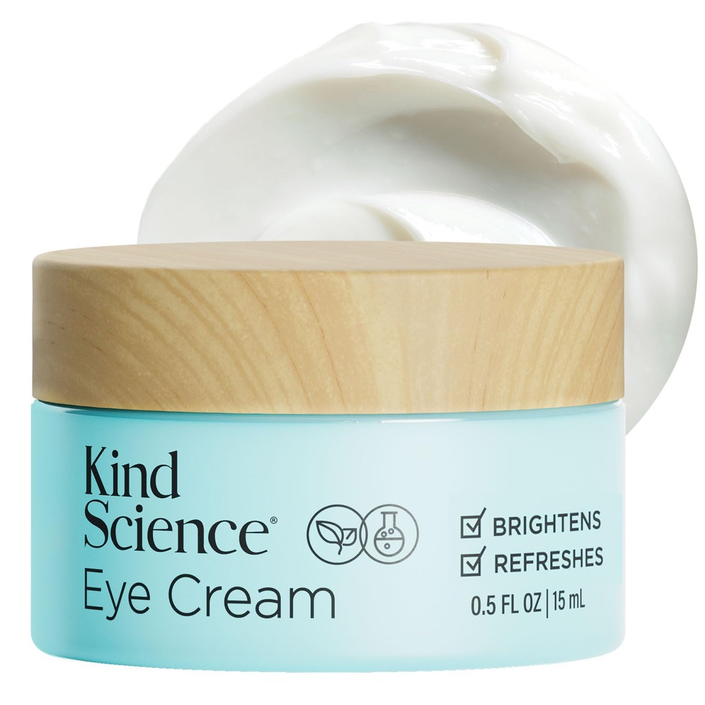 Kind Science by Ellen DeGeneres Eye Cream - Under Eye Cream for Rotinkles Notically Smooths & Moisturizes - Anti Aging with Hyaluronuic Acid, Witamina C - Wolny zapach, Paraben Free, 0,5 fl oz