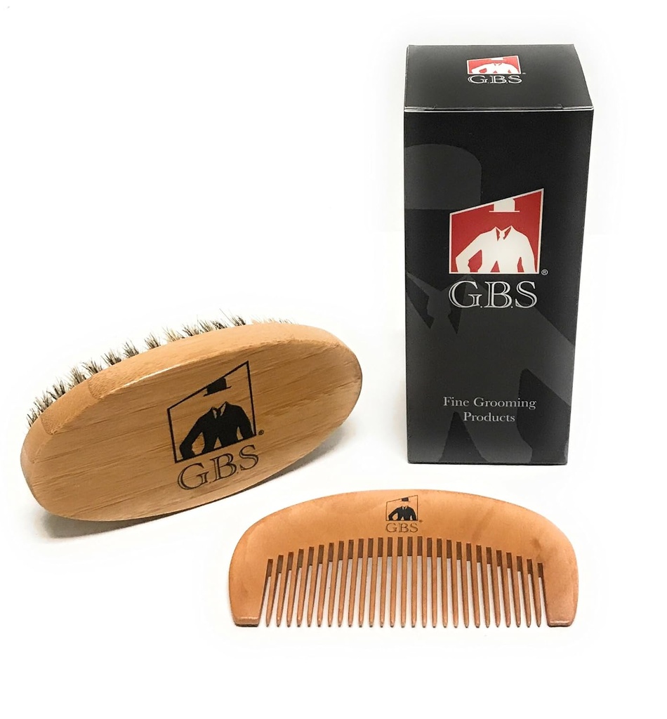 G.B.S Mężczyźni 100% Boar Bristle Beard Brush & Naturalne Drewno Brody Grzebień szczotka golenie szczotka twarzy szczotka przenośny i podróży Przyjazny