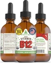 RawGuru Witamina B12 Liquid Supplement - Organic Vegan Liquid B12 with Trace Minerals - Nano- przetworzone przeciwutleniacze i suplement immunologiczny Tincture - 60 Servings of Vegan Drops per 60 ml, Opakowanie 1