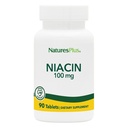 Natury Plus Niacyna - 100 mg, 90 Tabletki wegetariańskie - Wysoka moc witamina B3 Suplement - Bezglutenowy - 90 Słupki