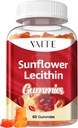 Lecytyna słonecznikowa Gummie 800mg - Wegan, Non- GMO, Soy- Free & gluten- Free - Supports Daily Nutrition, Easy- to- Digest Chews dla dorosłych, Suplement do Laktacji, Natural Wellness Support - 60 Wegan Gummy