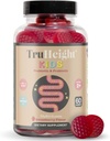 TruHeight Kids Prebiotic & Probiotic Gummies Ages 2 + (Strawberry Flavor) Toddlers & Kids All Natural Gut Health, Enzymy i zaparcia suplement diety - pediatryczne zalecane witaminy