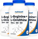 Nutricost L- Arginina L- Ornityna 750mg; 180 kapsułek (3 butelki)