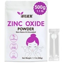 iFEIER Proszek tlenkowy cynku 124; 500 g (1,1 lb) 100% Czysty Nano Uncoted Cynk tlenek proszek do ochrony skóry 124; Produkty kosmetyczne idealne do filtrów przeciwsłonecznych DIY, Płyn, Deodorant i Skincare