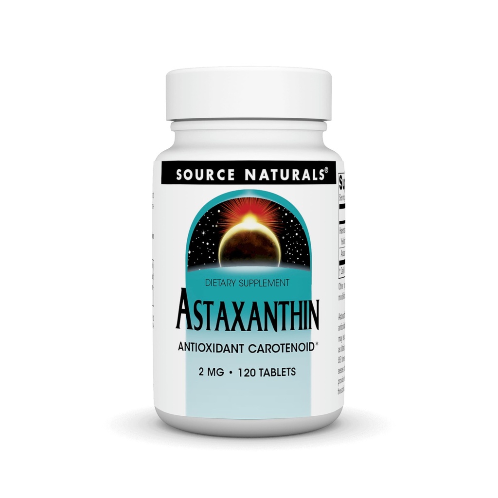 Źródło Naturals Astaksantyna, Przeciwutleniacz Karotenoid *, 2mg - 120 tabletek