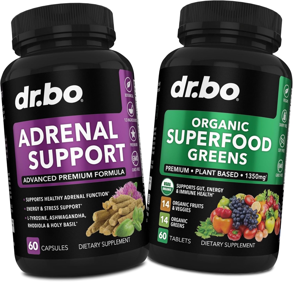 Wsparcie nadnerczy & Organic Superfood Zielone & Suplementy owocowe - Daily Energy Super Food Fruits and Veggies Supples Tablets Plus Żywność roślinna