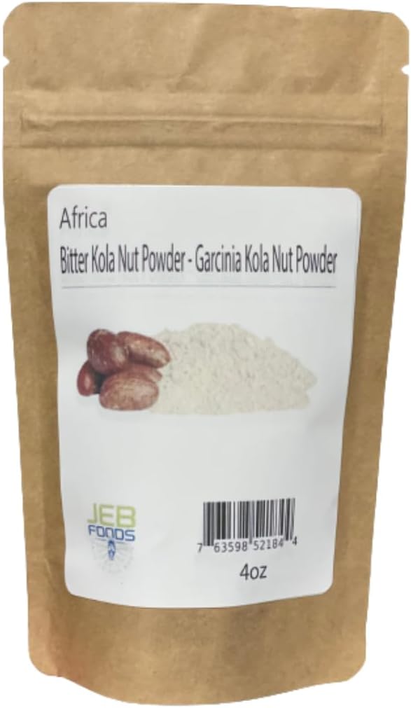 JEB FOODS Premium Garcinia Kola Powder - Afrykański Gorzki Kola Nut Powder, Petit Cola Nut Powder dla Wellness Support, kulinarne i tradycyjne stosowanie