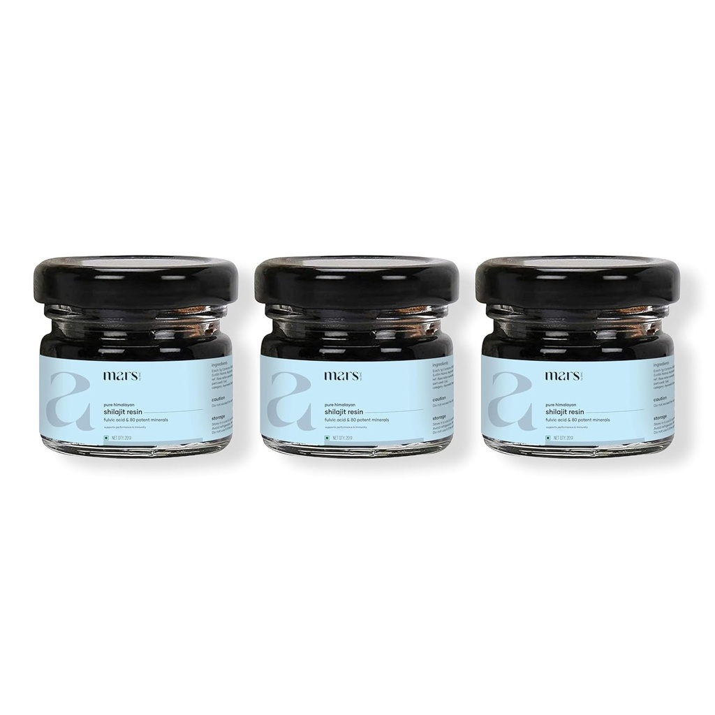 Mars Himalayan Organic Shilajit Resin Resin 124; Natural Resin Sourced from the Himalayas Residence 124; Supports Vitality, Energy & Overall Wellness Resin 124; 45g Resin 124; Pack of 3