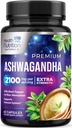 Ashwagandha Suplementy - 2100mg Ashwagandha Kapsułka dla Kobiet i Mężczyzn, Natural Antioksydant Support, Ashwa Root Extract, Extra Siła Calm Support z Black Pepper, Vegan & Gluten Free - 60 Kapsułki