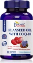 Olej lniany z CO Q- 10 (Codzienne przeciwutleniacz i układu sercowo-naczyniowego wsparcia), GMP, Natural Product Assn Certified, Made in USA - 400mg, 60 Softgels
