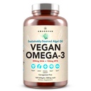 AMANDEAN Vegan Omega 3 Suplement. Premium Fish Oil Alternative. Algae DHA & EPA. Carrageenan Free Softgels. Algal Essential Fatty Acids. Plant Based Heart, Mózg, Oko, Skóra, Wsparcie immunologiczne. (120ct)