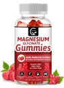 Magnezu Gummies 400mg, Mg suplement potasu z Chelated Magnezu Malate Complex, Witamina D, B6 i CoQ10, Wsparcie dla Pamięci, Spokój, Nastrojenie i Sen - 60 Hrabia (Opakowanie 1)