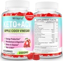 Keto ACV Gummie z Probiotyki & Witamina B12, 2000mg Jabłko Cydr Gummie z Matką, do metabolizmu, trawienia, Detox & Cleanse, Cukier wolny, Weganka - Przyjazny, 120 Gummies