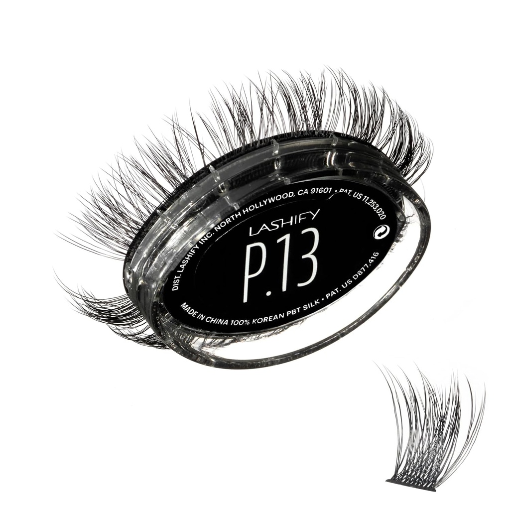 Lashify Plushy 13mm Gossamer Lashs w czerni, łatwe DIY Fałszywe rzęsy dla obfitego jeszcze jeszcze naturalny wygląd