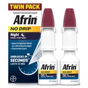 AFRIN No Drip Night Nasal Mist Twin Pack, Non- Drowsy, Szybkie działanie Decongestant do niespokojnego snu z rumianku Scent, Dorośli i dzieci 6 i Starsze, .5 fl oz (Opakowanie 2)