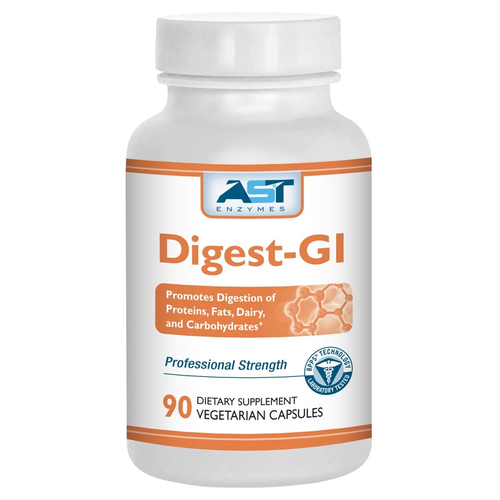 AST Enzymy Digest- GI Enzym Digestive - Relief trawienny i wzdęty dla kobiet i mężczyzn - 90 Kapsułki wegetariańskie