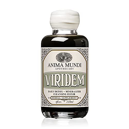 Anima Mundi Aptekarz Viridem Zielony Detox Elixir - GI & Liver Detox Liquid Supplement, Natural Herb Cleanse z chlorofilem, Moringa + Organic Chlorella - Dodaj do soku i herbaty (4oz / 118ml)