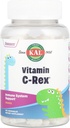 KAL C- Rex Witamina do żucia C dla dzieci, Suplement wsparcia immunologicznego z bioflawonoidami z Rose HIPS, Rutin & Acerola, Pomarańcza smakowa, Fruktoza wolna, Tabletki do żucia