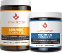 ACTIVATEDYOU rano Kompletne Prebiotyki, Probiotyki i Green Superfoods (Citrus Medley) & Nighttime Complete, Ashwaghanda (Raspberry Lemonade), 30 Służenia