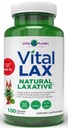 Vital Planet - Vital Lax Natural Laxative Cleanse Supplement for Ocasional Conservation, z Magnezu Hydroxide, Slippery Elm, Aloe, i Triphala do wsparcia Regularność jelita 100 Kapsułki