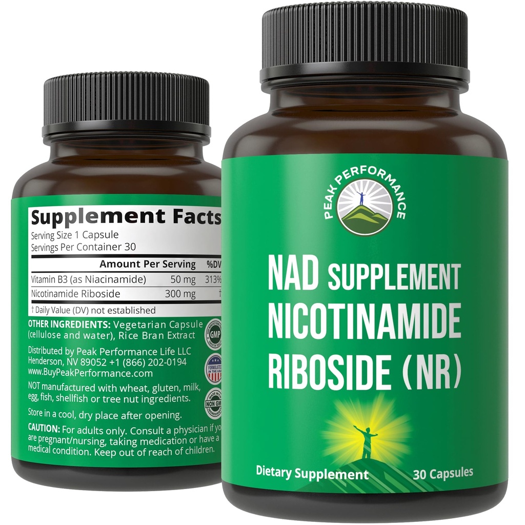 Nikotynamid Riboside NR Suplement. NMN Alternatywny suplement NAD + Niacynamid dla NAD + Poziomy jako wiek. Trzecia strona Tested, Non-GMO, Gluten Free, Wegan NR Suplementy witaminy dla kobiet i mężczyzn