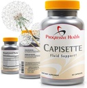 Capisette Water Retention Support - Redukuje obrzęki stóp, kostek i nóg - Redukuje obrzęk i zatrzymanie płynów z Edemy. Zawiera: Potas, korzeń Dandelion, suplement diety (60 kapsułek)