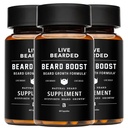 Na żywo Broda Boost - Broda wzrost Witaminy dla mężczyzn z Biotin, Kolagen, Silica, Fo- Ti Root - Wzrost twarzy włosów dla mężczyzn, Made in USA 124; 90- Day Supply