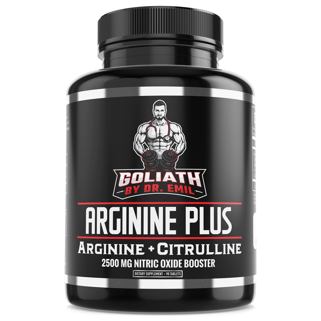 Dr Emil 's ARGININE Plus - L Arginine + L Citruline - 2500 MG High Dose NO Booster Tablets - Nitric Oxide Supplement for Vascularity and Heart Health (Arginine AAKG i Citruline Malate 2: 1)