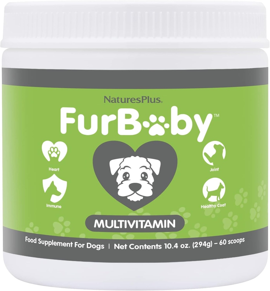 NaturesPlus FurBaby Multivitamin for Dogs - 10.4 oz - Supports Joint Health, Immune Function, Healthy Coat & Energy Production - Non-GMO - 60 Servings