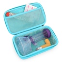 Casematix Astma Inhaler Case for Travel Fits Astma Inhaler Spacer z dołączoną maską, Inhaler Holder i dodatkowe akcesoria używane z spacerem do Inhaler, zawiera tylko Turkusowy Astma Case