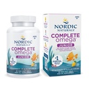 Nordic Naturals Complete Omega Jr., Lemon - 90 Mini Soft Gels - 283 mg Total Omega- 3s & 35 mg GLA - Zdrowe odkształcenie, Funkcja układu nerwowego - Non-GMO - 45 Służenie
