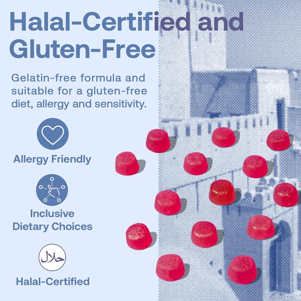 786 Biotin Boost Witaminy - Gummy Halal Witaminy do włosów, skóry i paznokci - Wegan, Gluten- Free, 10,000mcg per serving [Najwyższa Moc]
