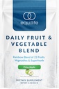 Equilife Daily Fruit & Wegetable Blend, Superfood Antioksydant Supplement, Crisp Apple Flavor z witaminą C, włókno i 9 Esential Acids Amino, Wspomaga energię, niski cukier, wegan, 30 Służenia