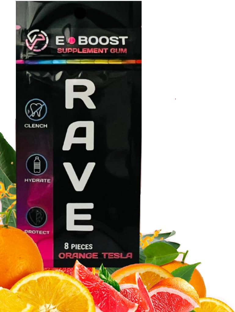 VitaPLUR E- Boost Gum, 10 Pack, Rave Supplement, Festival Wellness, Magnez, Rave Vitamin, Rave Gear, Antioksydants & Electrolytes, 5- HTP Free! Adderall Comedown