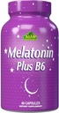 ALFA VITAMINS Melatonina Plus B- 6 Suplement z regulatorem cyklu uśpienia 5MG - Zdrowie układu sercowo-naczyniowego - System immunologiczny - 60 kapsułek