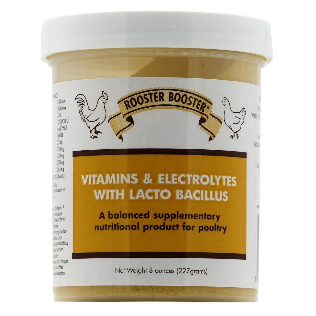 Rooster Booster Witaminy i elektrolity z Lactobacillus, Natural, 8 oz.