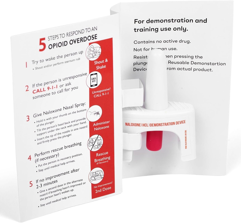 Urządzenie szkoleniowe dla naloksonu nasal spray 'a 124; do stosowania w pierwszym szkoleniu z zakresu pomocy w przedawkowaniu opioidów 124; urządzenie wielokrotnego użytku 124; zawiera dwa urządzenia i instrukcje do treningu rozpylania nosów (opakowanie po 2) 124; zawiera NO lek