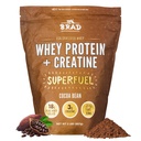 B.rad Superfuel - Grass Fed Whey Protein Isolate Boosted with Creatine | Farm-Fresh, Easy-to-Digest, Clean Ingredients | 2 Pounds | 100% USA Sourced | Cocoa Bean (Chocolate)