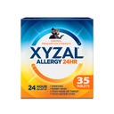 Xyzal 24-godzinny lek przeciwalergiczny, Oryginalna przepisana siła Antyhistamina, Lewocetyryzyna Dichlorowodorek Tabletki, 5 mg, 35